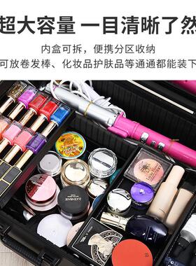 化妆箱专业跟妆师大容量带灯带镜子21寸铝合金新娘跟妆拉杆收纳箱