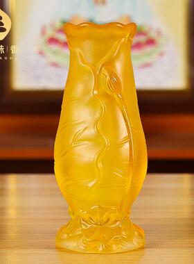 酥油灯烛台供灯供具灯架烛台莲花灯佛灯琉璃家居耐高温蜡烛防风