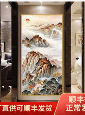 72005762画入户门正对墙挂玄关装道饰画泰山日出图有无山水过走廊