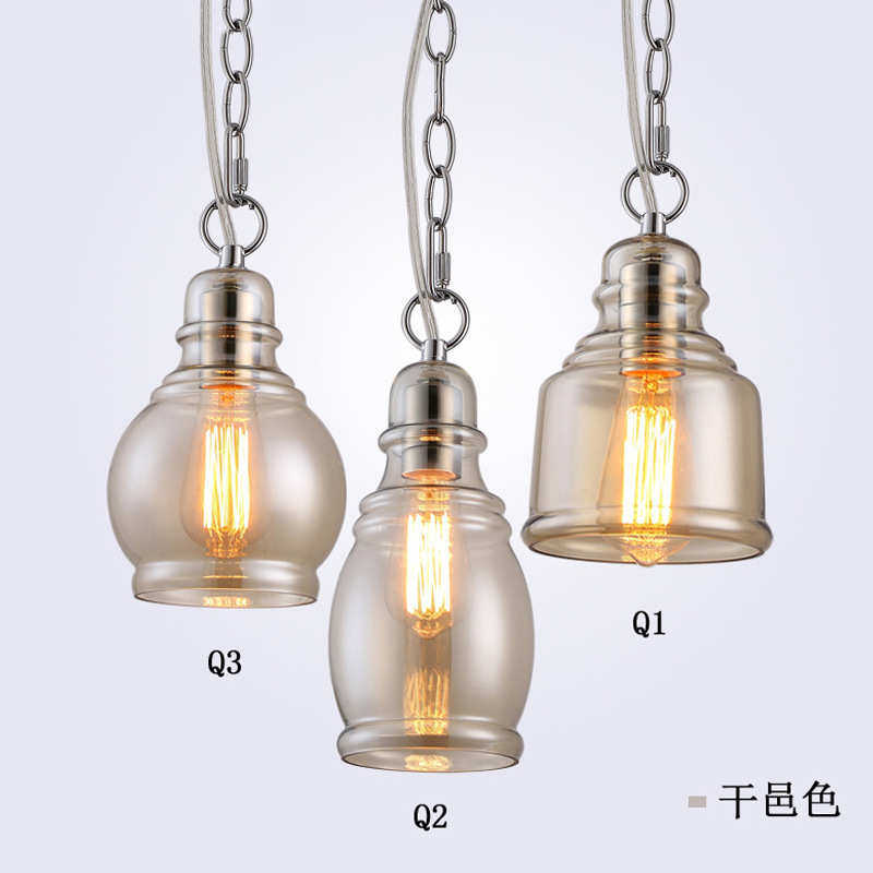 现代 美式乡村复古吊灯 玻璃灯罩吊灯 玻璃单头小吊灯loft,淘宝优惠券,粉丝福利购,淘宝优惠卷