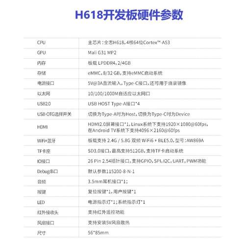 全志H618开发板 H618主板 H618核心板 小尺寸开源 Linux安卓 定制 - 图2