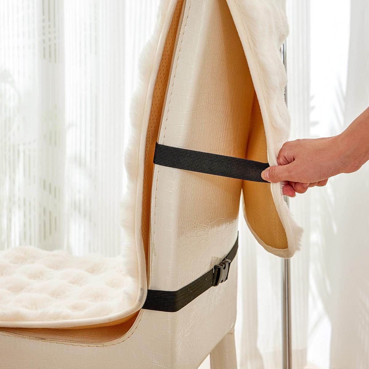 冬季毛绒连体坐垫防滑加厚一体靠背椅垫客厅餐桌椅办公电脑椅子垫,淘宝优惠券,粉丝福利购,淘宝优惠卷