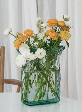 迦乐西班牙进口手工北欧轻奢玻璃水培鲜花宽口花瓶客厅餐桌摆件
