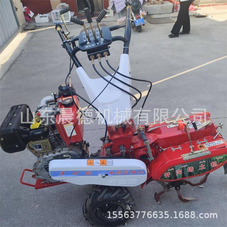Potato morel soil covering machine, trenching and soil cultivation, hand-held micro tillage machine