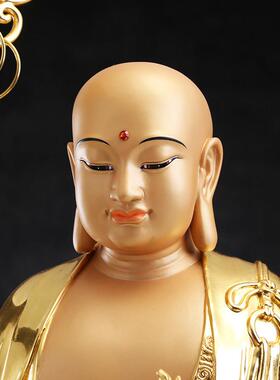 台湾铜贴金地藏菩萨像站像地藏王佛像九华山铜像家用供奉佛堂摆件