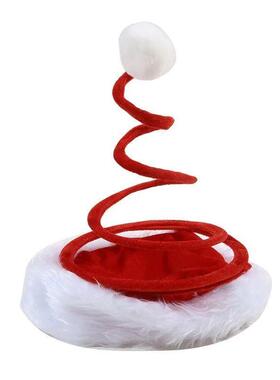 Novel Funny Santa Claus Hat With Spring for Adults and