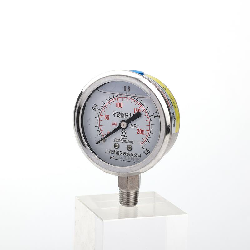 YN60BF不锈钢耐震压力表耐高温防腐蚀耐酸碱油压表0-0.6/1/1.6Mpa - 图0
