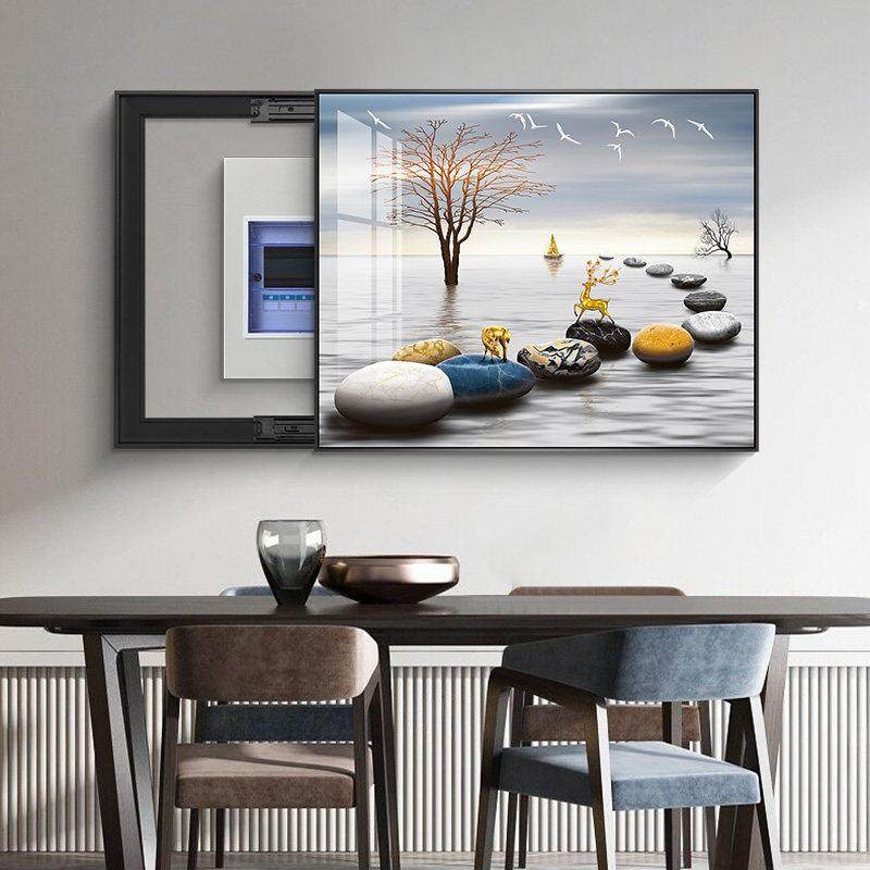 电表箱装饰画免打孔电闸箱配电箱空开箱挂画电表盒配电箱总闸开关,淘宝优惠券,粉丝福利购,淘宝优惠卷