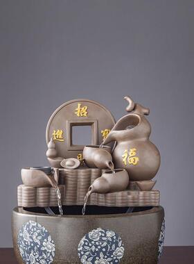 创意陶瓷流水器diy鱼缸循环水养鱼过滤器石槽流水喷泉水景摆件