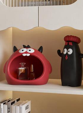 小怪兽入户门口放钥匙收纳玄关摆件客厅桌面家居软装饰品乔迁礼物