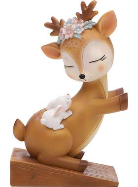 梅花鹿免打孔门挡创意入户门防撞门塞门阻可爱书挡防风卡门固定器