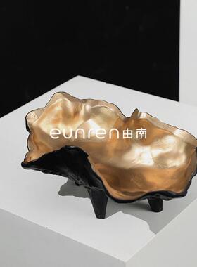 现代样板间树脂简约高脚水果盘摆件售楼处家居客厅茶几收纳托盘