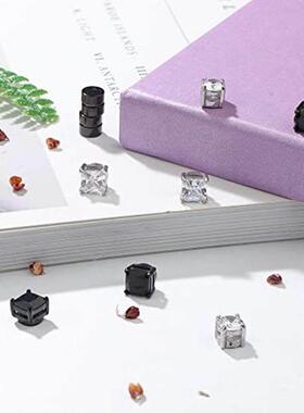 6 Pairs of Magnetic Stud Earrings Men and Women Black Magnet