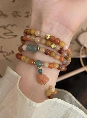 新中式玉水晶手链女款2024年新款手串精串珠手绳