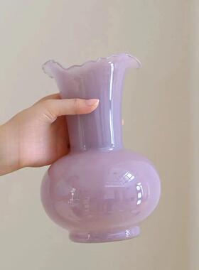 中古芬顿花瓶摆件客厅水养插鲜花高级玻璃创意简约花瓶