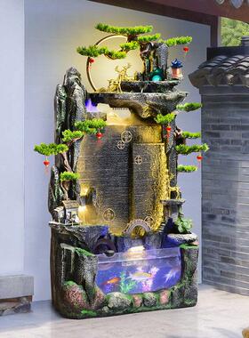 假山流水喷泉客厅水景摆件加湿器大型落地公室家居装饰开业礼品
