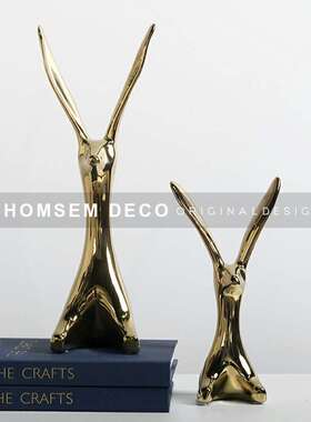 样板房间极简几何拱形摆件书房博古架客厅茶几电视柜软装饰工艺品