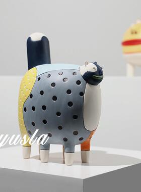 简约卡通可爱树脂-BJ00027摆家居件客厅视电柜样板房儿童房动物软