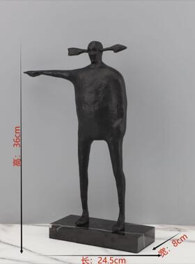 简约现代黑色金属箭头人物摆件卧室客厅样板房电视柜酒柜家居饰品