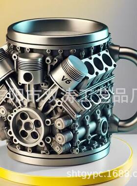 跨境爆V8V6个马克杯创意树脂杯不锈钢水性咖ST-3128啡杯款礼品摆