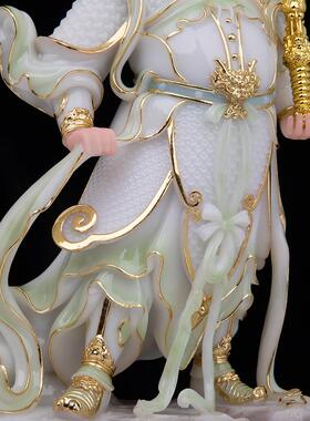 关公韦陀佛像汉白玉伽蓝韦驮天神菩萨啊武财神像寺庙家居供奉摆件