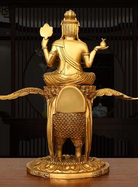 纯铜孔雀明王摆件铜像佛母多罗菩萨孔雀大明王大号家居佛堂工艺礼