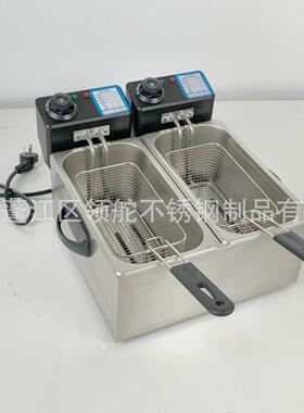4L升双缸电炸炉锅小吃设备小容量塑料机头不锈钢加厚厂家