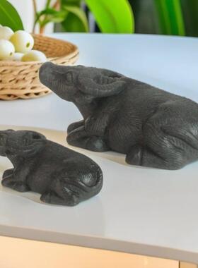 牛气冲天卧牛摆件彷古石牛生肖牛黄牛水牛户外庭院造景石雕石头牛