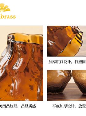 cambrass复古玻璃花瓶摆件客厅插花家居高级感轻奢桌面装饰品花器