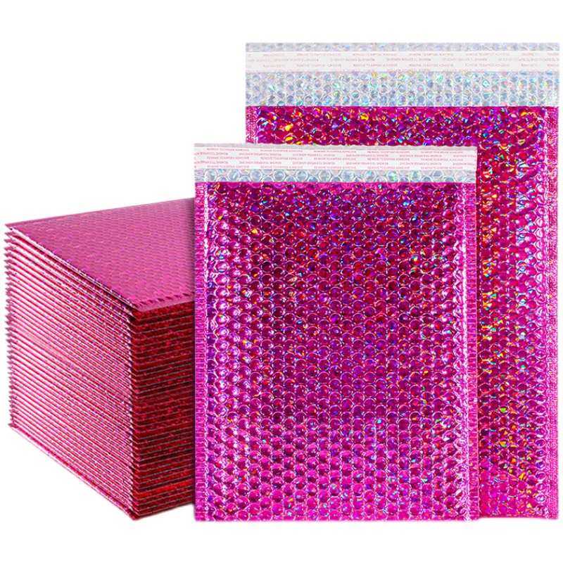 玫红加厚镀铝膜气泡袋防潮防震铝箔膜泡沫信封袋服装首饰快递袋,淘宝优惠券,粉丝福利购,淘宝优惠卷