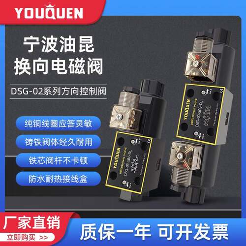 YOUQUEN油昆液压电磁阀DSG-02-2B2-DL 3C2 3C3 3C4 3C60换向阀2D2 - 图0
