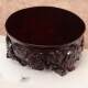 Solid wood root carving, strange stone base, round antique jade vase, bonsai ornaments, wooden support, Tuotaishan stone