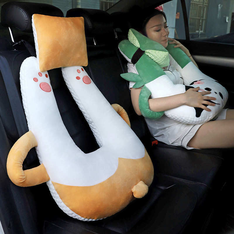 冰豆豆车载抱睡枕长途开车护腰护劲椎靠枕后排座椅睡觉抱枕腰靠 - 图1