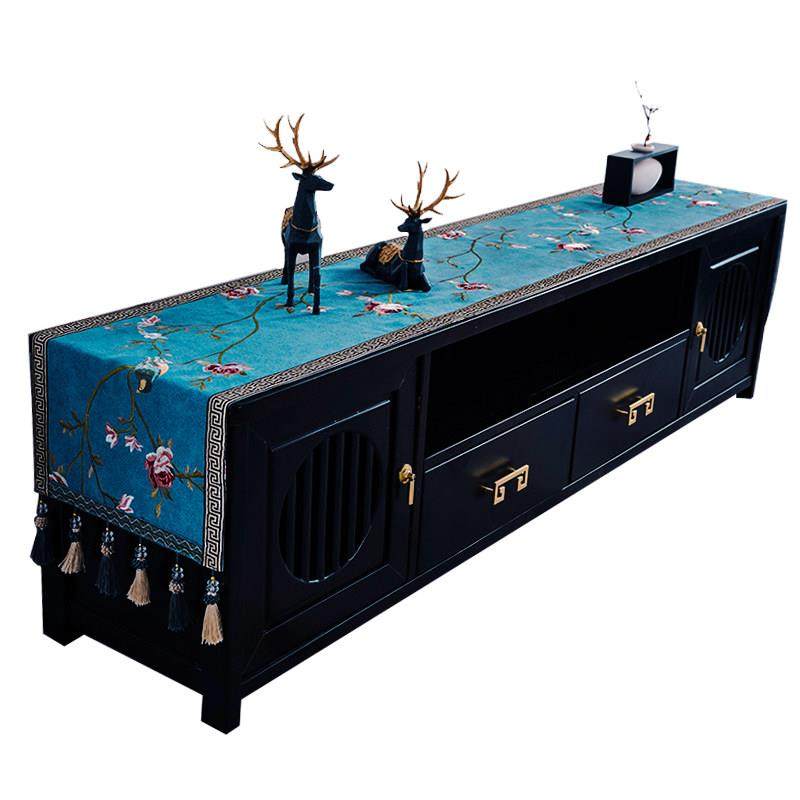 新中式电视柜桌布盖布防尘罩茶几桌布餐桌鞋柜中国风长条桌旗桌垫,淘宝优惠券,粉丝福利购,淘宝优惠卷