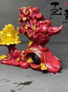 蟾货源摆件朱描金白菜直播客厅如意紫财批发纳本命年砂金居家金砂