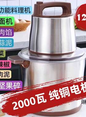 绞肉机电动多功能家用商用大容量搅拌机大功率饺打肉馅料理机