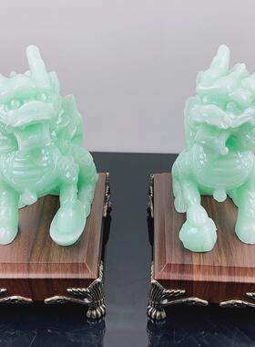 装饰摆件招财麒麟摆件一对家居玄关客厅办公室装饰品摆件