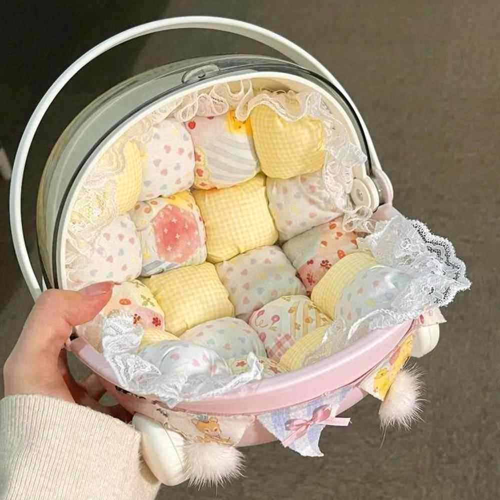 手提桌面摇篮收纳盒子棉花娃娃可爱宿舍好物零食筐bjd ob11婴儿车,淘宝优惠券,粉丝福利购,淘宝优惠卷