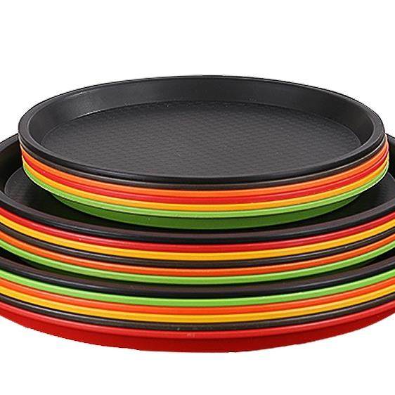 塑料托盘圆形彩色水杯茶托盘快餐餐饮幼儿园平板Ktv酒店酒吧餐具,淘宝优惠券,粉丝福利购,淘宝优惠卷