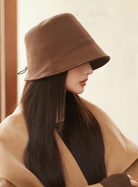 1020r不洗头素颜款渔夫帽子女韩版设计感小众显脸小水桶帽遮阳