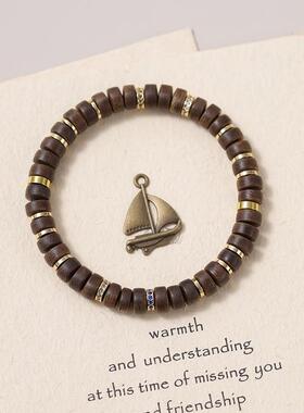 2026莺歌绿奇楠直切片手串简约微镶彩钻隔片百搭古典叠戴手链货源