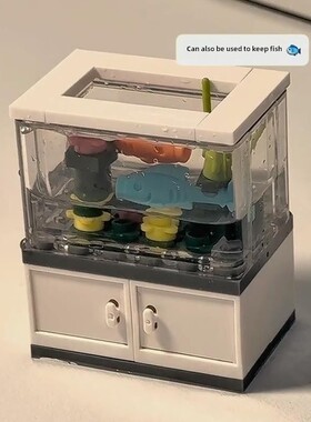 桌面饰品水缸微型模型手工组装DIY迷你鱼缸积木组装作为礼物给朋
