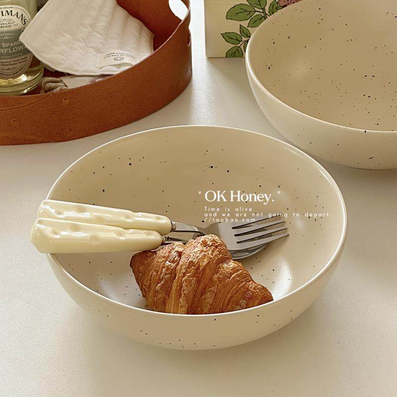北欧ins釉下彩泼墨陶瓷深口汤盘大号水果沙拉家用咖喱饭蛋包饭汤,淘宝优惠券,粉丝福利购,淘宝优惠卷