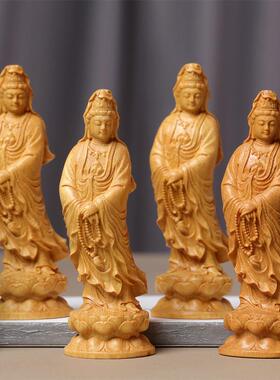 黄杨木雕西方三圣磁浮实木雕刻工艺品摆饰家居饰品挂饰车内饰品