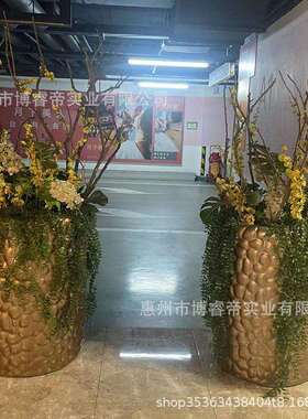 户外花箱商场花盆落地花钵玻璃钢花缸园林景观种植池圆形花盆美陈