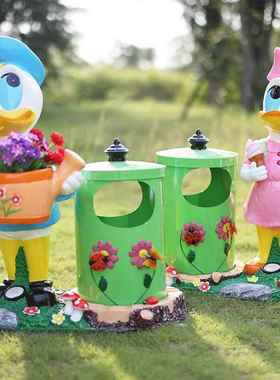 玻饰璃钢仿真动物垃桶摆件户小LRU外圾庭院学校景区装区公园景观