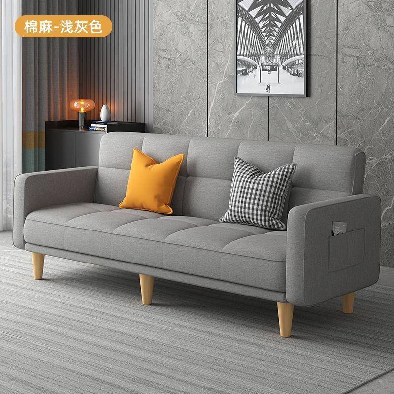 Multifunctional folding sofa bed dual-purpose fabric sofa simple single living room rental room folding bed lazy small apartment
