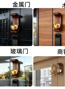 进门提醒铃铛挂门上入户风铃磁吸木质门铃商铺店铺开门感应提示铃