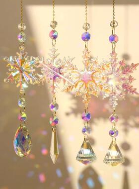 三棱镜阳光捕手太阳晶体光之立方体棱光镜扑手卧室七彩水晶摆件