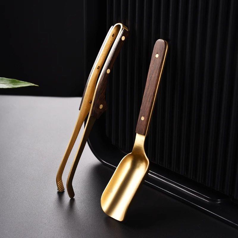 Tea spoon tea clip three-piece set Kung Fu tea set accessories tea tweezers non-slip tea cup tea clip set stainless steel